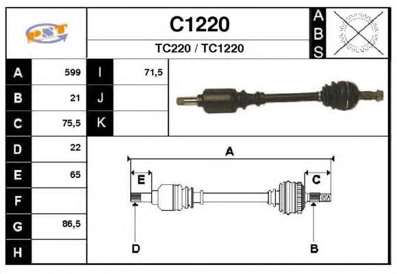 Піввісь передня ліва GKN-Spidan 303239