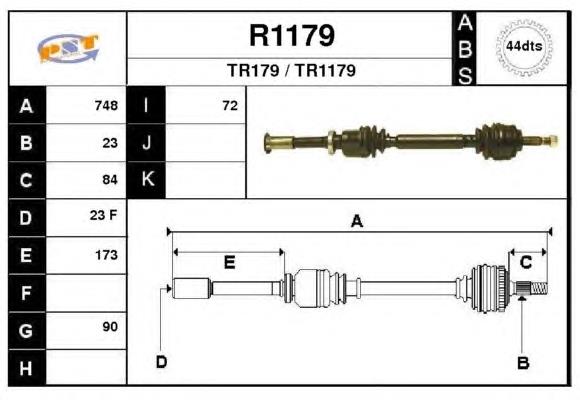 Купити 7711135155 Renault (RVI) Піввісь права