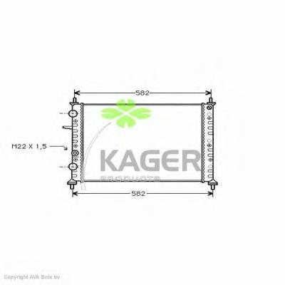 Радіатор охолодження двигуна 310411 Kager