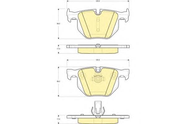 Задні гальмівні колодки 6115602 Girling