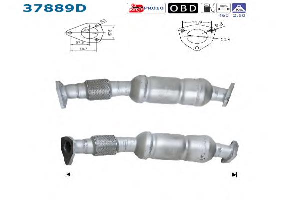 Конвертор-каталізатор (каталітичний нейтралізатор) 37889D AS/Auto Storm