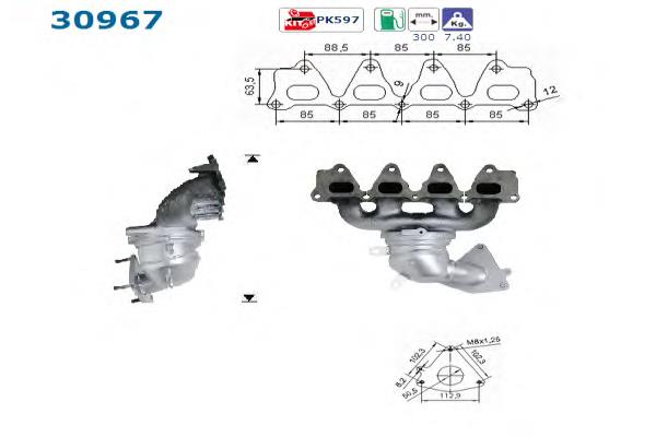 Колектор випускний Renault (RVI) 7700108304