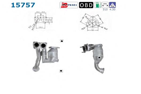 Конвертор-каталізатор (каталітичний нейтралізатор) 15757 AS/Auto Storm