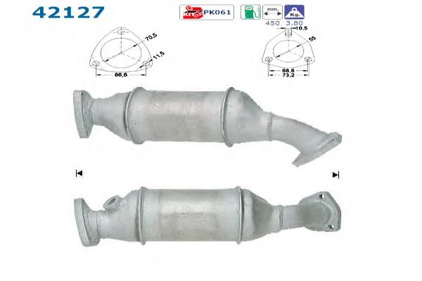 Конвертор-каталізатор (каталітичний нейтралізатор) 42127 AS/Auto Storm