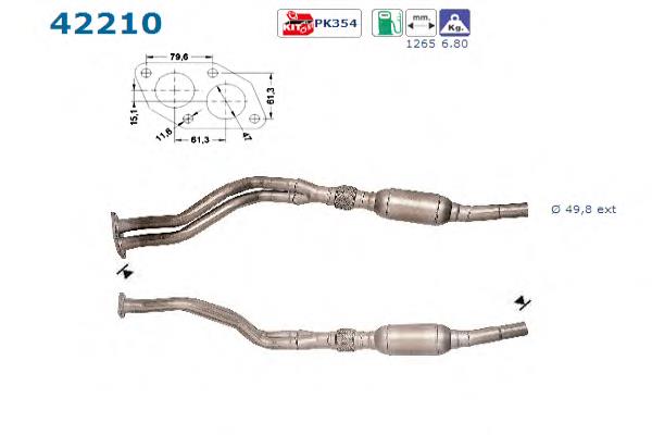 Конвертор-каталізатор (каталітичний нейтралізатор) 42210 AS/Auto Storm