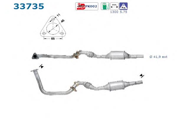 Конвертор-каталізатор (каталітичний нейтралізатор) 33735 AS/Auto Storm