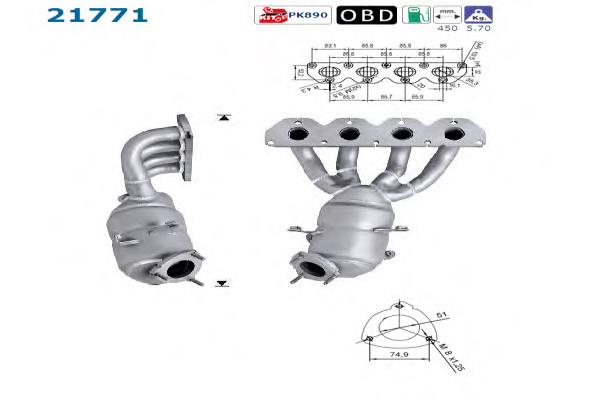 BM91598H BM Catalysts Каталітичний нейтралізатор відпрацьованих газів