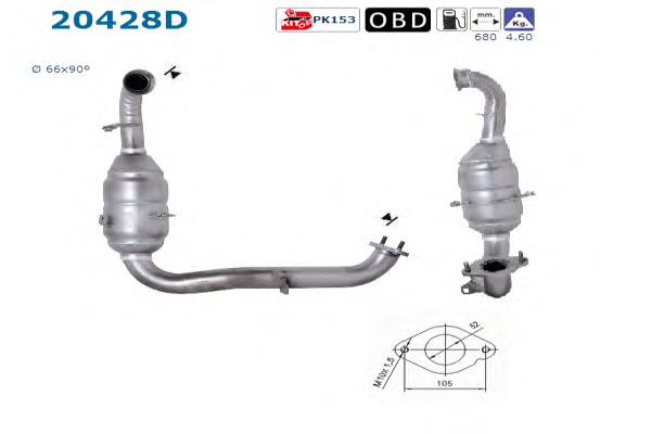 Конвертор-каталізатор (каталітичний нейтралізатор) 20428D AS/Auto Storm