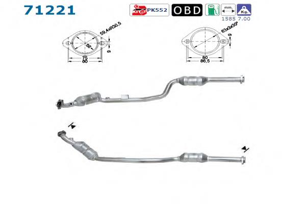 A2104907620 Mercedes Конвертор-каталізатор, лівий
