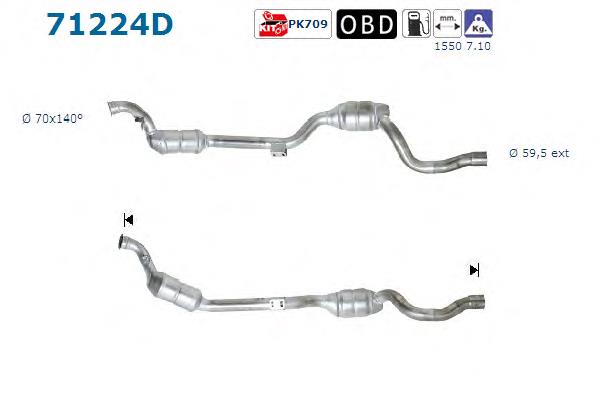 A1634905814 Mercedes Конвертор-каталізатор, правий