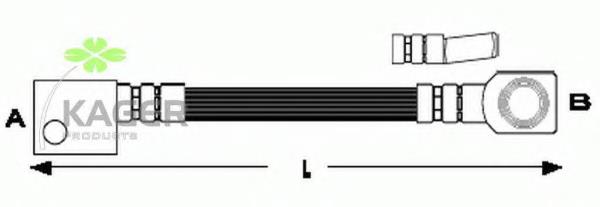 Шланг гальмівний передній, лівий 380522 Kager