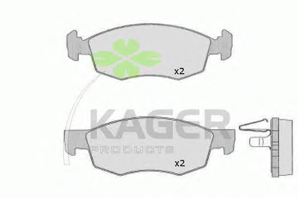 Гальмівні колодки Kager 350487 ціна, від 17.74 USD