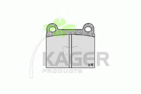 350124 Kager колодки гальмівні передні, дискові