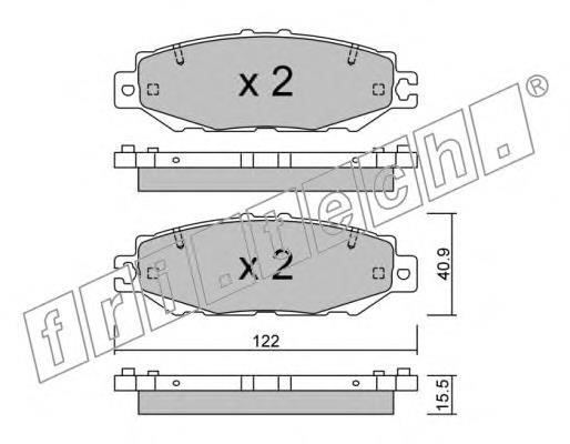 Колодки гальмові задні, дискові 7751 Fri.tech