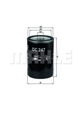 Масляний фільтр двигуна Mahle Original OC247 ціна, від 7.09 USD
