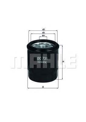 Масляний фільтр двигуна Mahle Original OC731 ціна, від 5.49 USD