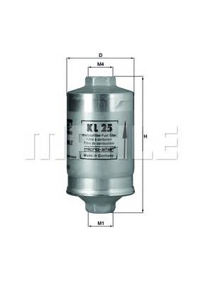Паливний фільтр KL25 Mahle Original