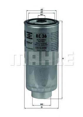 Паливний фільтр KC36 Mahle Original