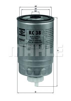 Паливний фільтр KC38 Mahle Original