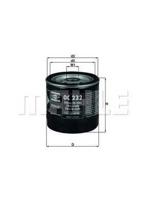 Масляний фільтр двигуна Mahle Original OC232 ціна, від 9.63 USD