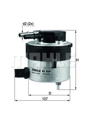 Паливний фільтр KL569 Mahle Original