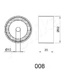 Ролик натягувача ременя ГРМ 4500008 Ashika