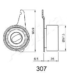 Ролик натяжителя ременя газорозподілу Ashika 4503307 ціна, від 16.17 USD