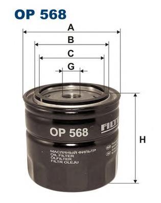 Масляний фільтр двигуна Filtron OP568 ціна, від 5.50 USD