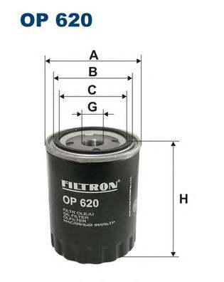 Масляний фільтр двигуна Filtron OP620 ціна, від 7.34 USD