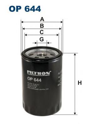 Масляний фільтр двигуна Filtron OP644 ціна, від 6.37 USD