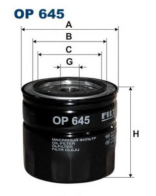 Масляний фільтр двигуна Filtron OP645 ціна, від 4.43 USD
