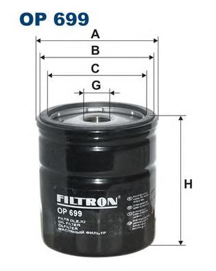 Масляний фільтр двигуна Filtron OP699 ціна, від 8.07 USD