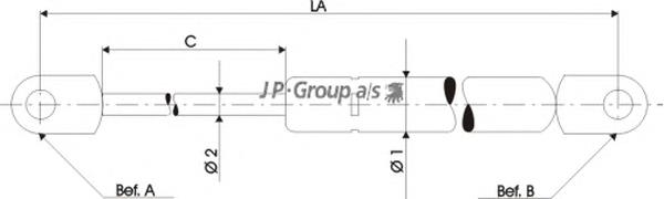 Амортизатор кришки багажника/ двері 3/5-ї задньої 1181212009 JP Group