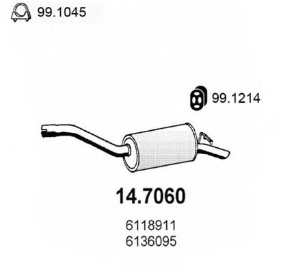 Глушник, задня частина 6136095 Ford