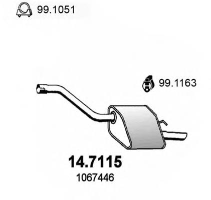 Глушник, задня частина 1067478 Ford