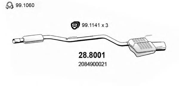Вихлопна труба Mercedes CLK купе (C208) (1997 - 2002) ціна, від 831.69 USD