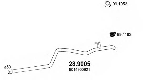 Купити A9014900921 Mercedes Вихлоп