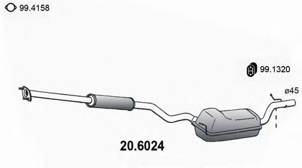 Купити Z61540300B Mazda Глушник, середня і задня частина