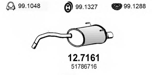 Глушник, задня частина 51786716 Fiat/Alfa/Lancia