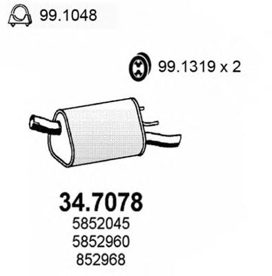 347078 Asso Глушилка задня