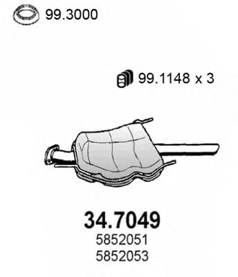 Глушник, задня частина 5852099 Opel