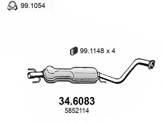 5852201 Opel Середній глушник