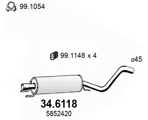 Глушник Opel 5852421 ціна, від 59.08 USD