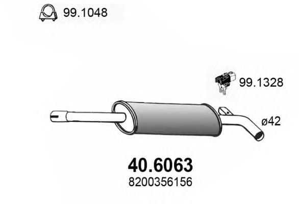 Глушник, задня частина 406063 Asso