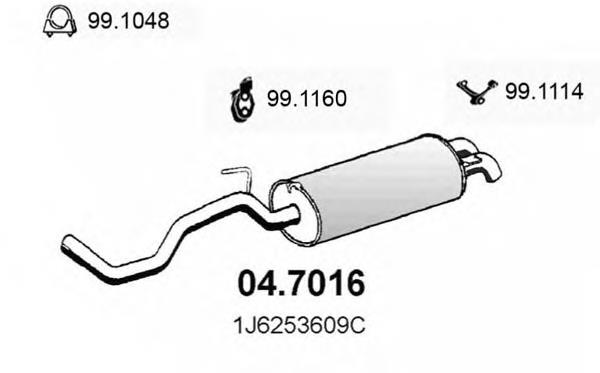 1J6253609DA VAG Глушник, задня частина