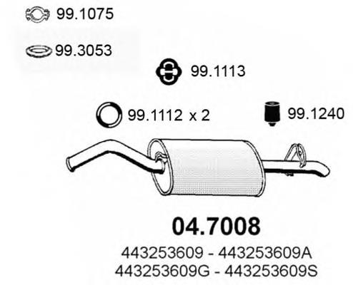 Глушник, задня частина 047008 Asso