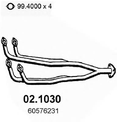 60576231 Fiat/Alfa/Lancia труба приймальна (штани глушника, передня)