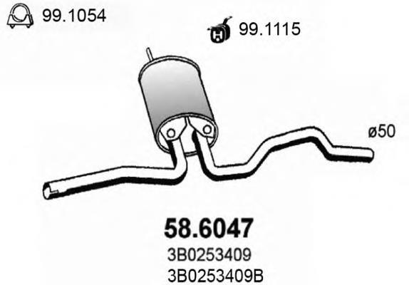 Глушник VAG 3B0253409B ціна, від 66.78 USD
