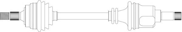 Піввісь (привід) передня, ліва 327318 Peugeot/Citroen