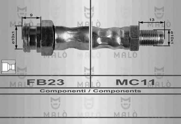 8459 Akron Malo Шланг гальмівний задній